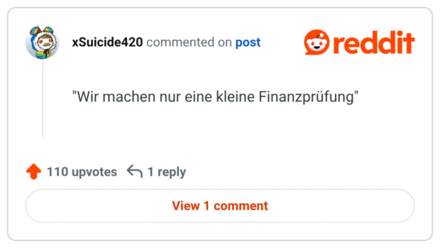"Wir machen nur eine kleine Finanzprüfung"