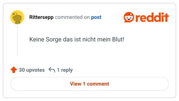 Keine Sorge das ist nicht mein Blut!