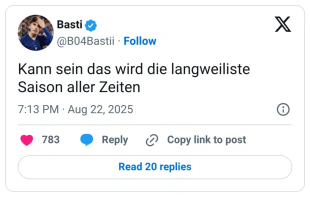 Kann sein das wird die langweiliste Saison aller Zeiten