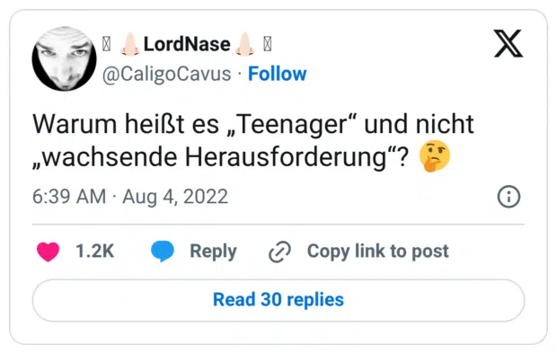Warum heißt es „Teenager“ und nicht „wachsende Herausforderung“? 🤔