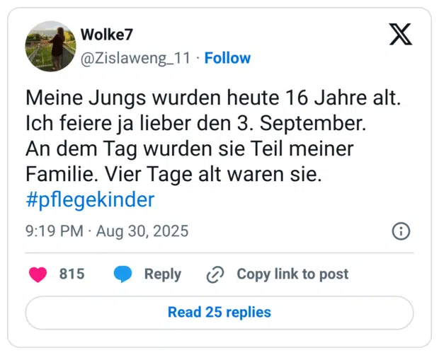 Meine Jungs wurden heute 16 Jahre alt. Ich feiere ja lieber den 3. September. An dem Tag wurden sie Teil meiner Familie. Vier Tage alt waren sie.