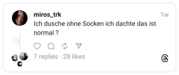 Ich dusche ohne Socken ich dachte das ist normal ?