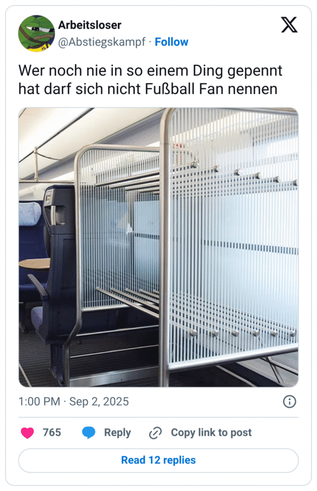 Wer noch nie in so einem Ding gepennt hat darf sich nicht Fußball Fan nennen