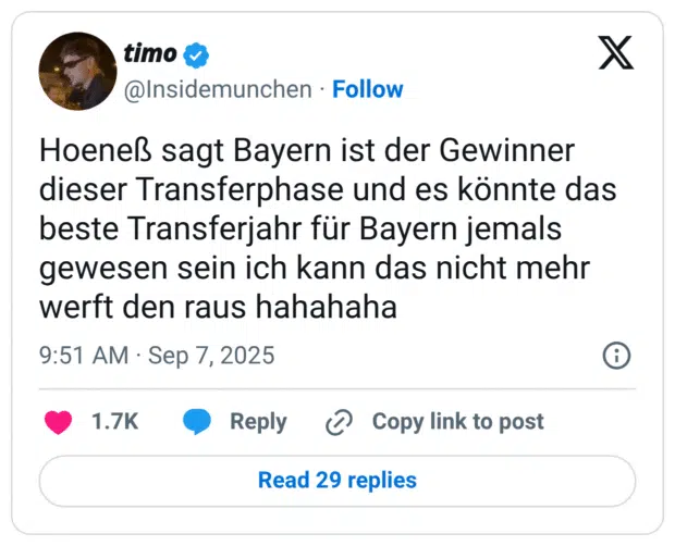 Hoeneß sagt Bayern ist der Gewinner dieser Transferphase und es könnte das beste Transferjahr für Bayern jemals gewesen sein ich kann das nicht mehr werft den raus hahahaha