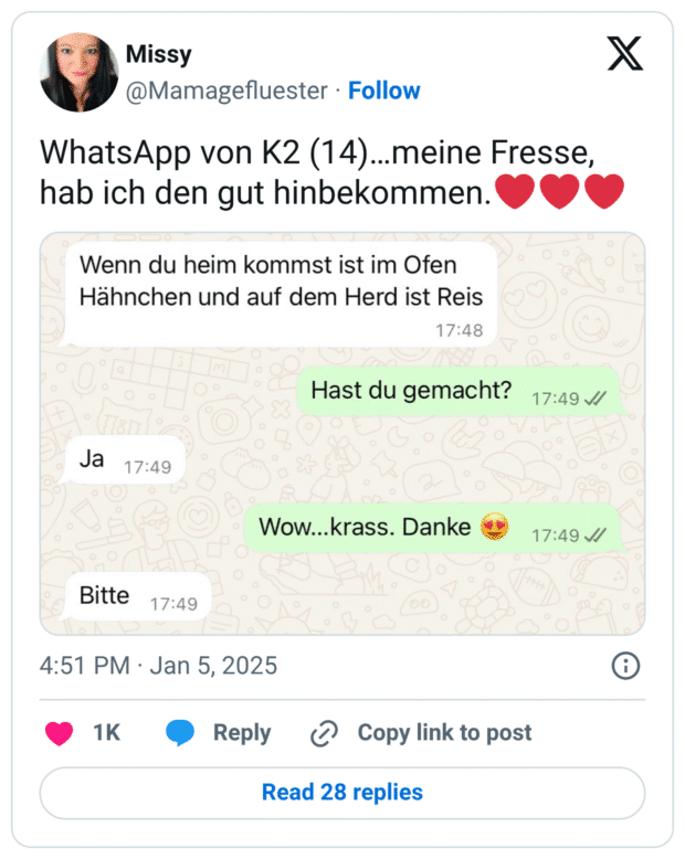 WhatsApp von K2 (14)…meine Fresse, hab ich den gut hinbekommen.❤️❤️❤️