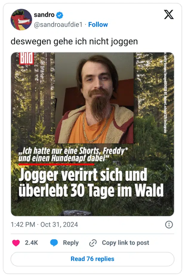 deswegen gehe ich nicht joggen