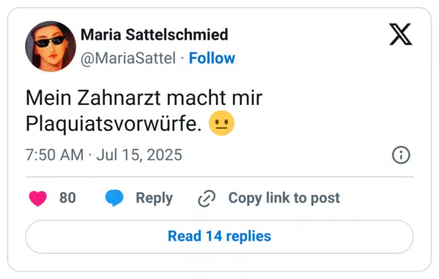 Mein Zahnarzt macht mir Plaquiatsvorwürfe. 😐