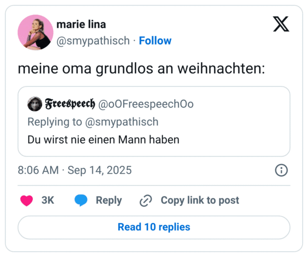 meine oma grundlos an weihnachten: