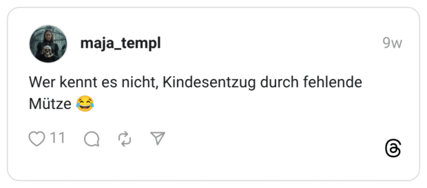 Wer kennt es nicht, Kindesentzug durch fehlende Mütze