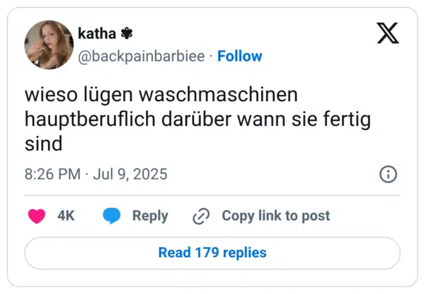wieso lügen waschmaschinen hauptberuflich darüber wann sie fertig sind