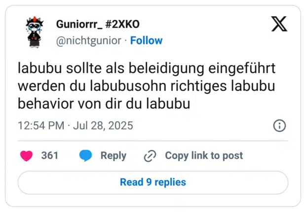 labubu sollte als beleidigung eingeführt werden du labubusohn richtiges labubu behavior von dir du labubu