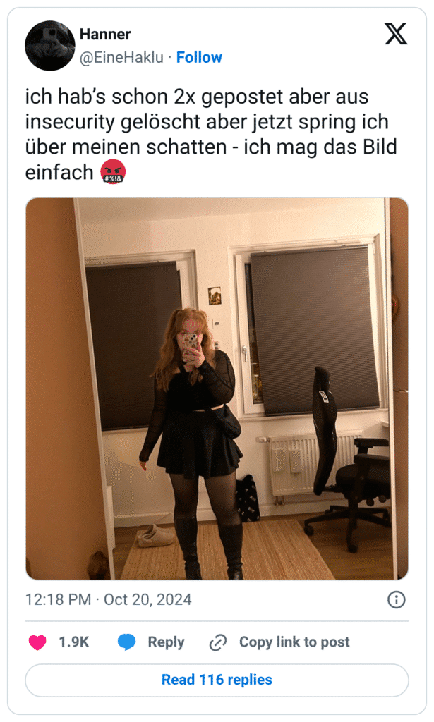 ich hab’s schon 2x gepostet aber aus insecurity gelöscht aber jetzt spring ich über meinen schatten - ich mag das Bild einfach 🤬