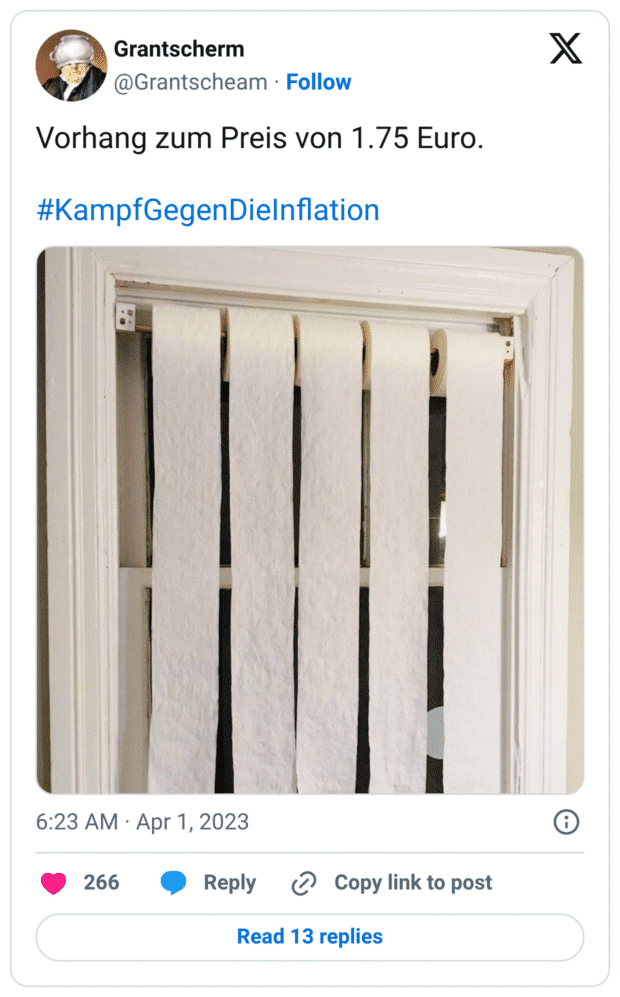 Vorhang zum Preis von 1.75 Euro. #KampfGegenDieInflation