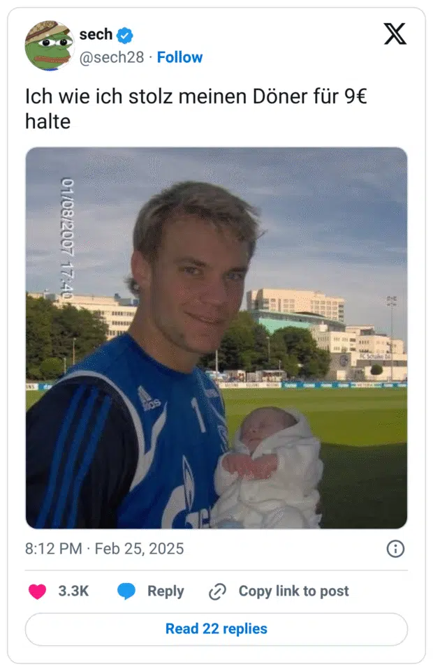 Ich wie ich stolz meinen Döner für 9€ halte