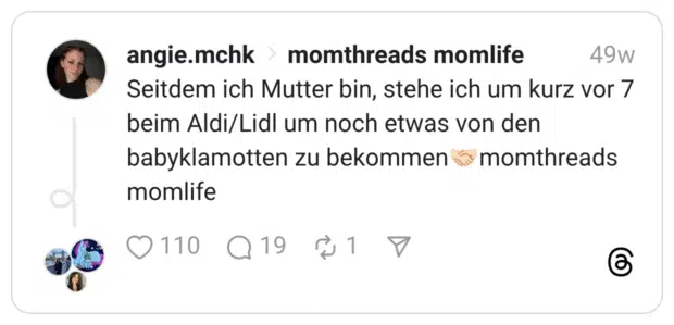 Seitdem ich Mutter bin, stehe ich um kurz vor 7 beim Aldi/Lidl um noch etwas von den babyklamotten zu bekommen:handschlag::hautton-2:momthreads momlife
