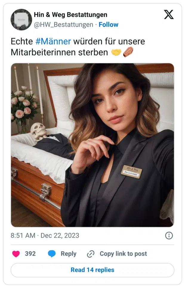 Echte #Männer würden für unsere Mitarbeiterinnen sterben