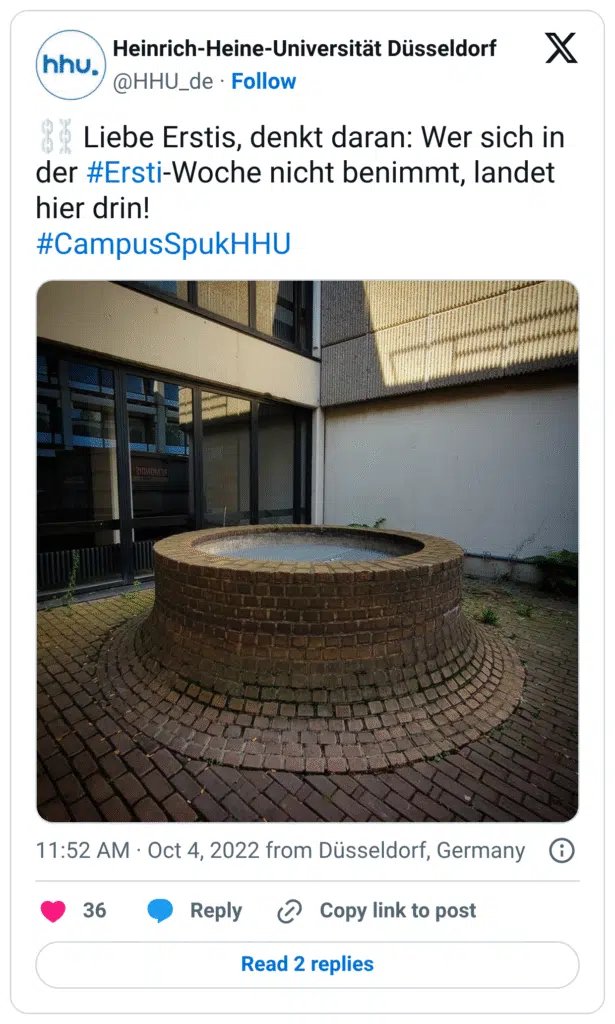 ⛓️ Liebe Erstis, denkt daran: Wer sich in der #Ersti-Woche nicht benimmt, landet hier drin! #CampusSpukHHU