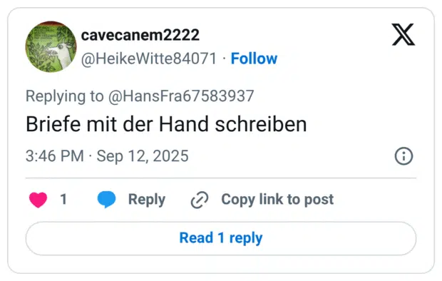 Briefe mit der Hand schreiben
