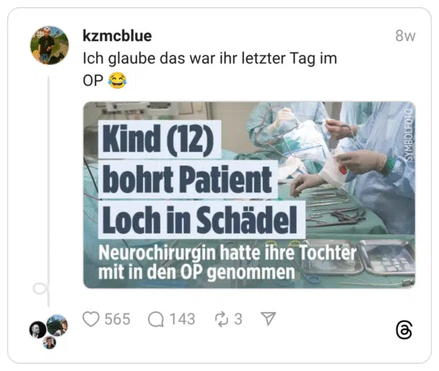 ch glaube das war ihr letzter Tag im OP 😂