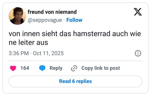 von innen sieht das hamsterrad auch wie ne leiter aus