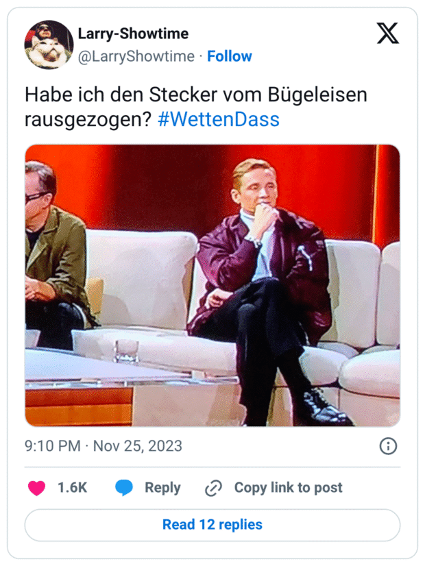 Habe ich den Stecker vom Bügeleisen rausgezogen? #WettenDass