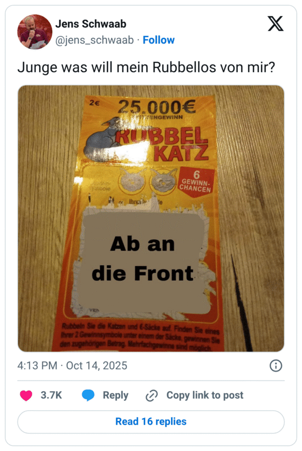 ie 25.000€ MENGEWINN RUBBEL KATZ 6 GEWINN- CHANCEN le Ab an die Front Rubbein die Katzen und €-Säcke auf. Finden Sie eines Ihrer 2 Gewinnsymbole unter einem der Säcke, gewinnen Sie den zugehörigen Betrag.