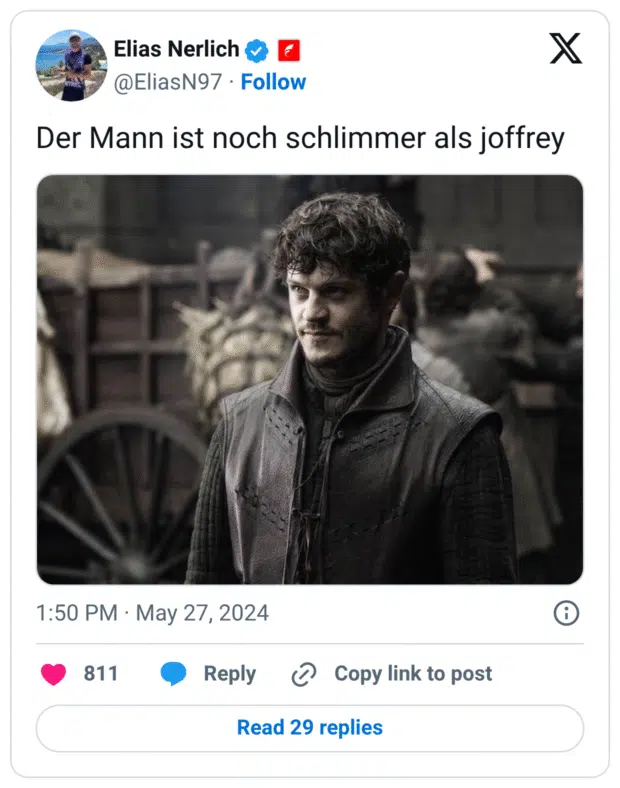 Der Mann ist noch schlimmer als joffrey