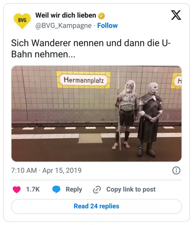 Sich Wanderer nennen und dann die U-Bahn nehmen...
