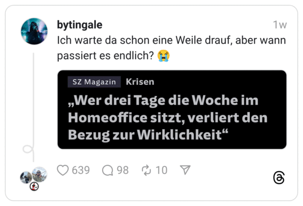 Ich warte da schon eine Weile drauf, aber wann passiert es endlich?