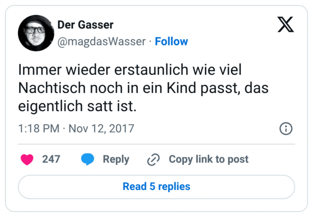 Immer wieder erstaunlich wie viel Nachtisch noch in ein Kind passt, das eigentlich satt ist.