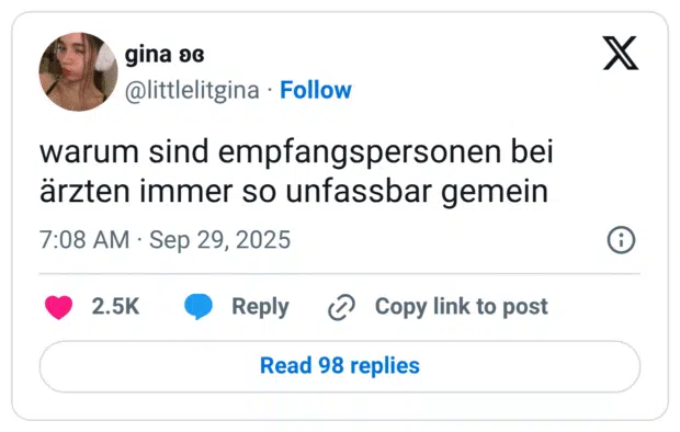 warum sind empfangspersonen bei ärzten immer so unfassbar gemein