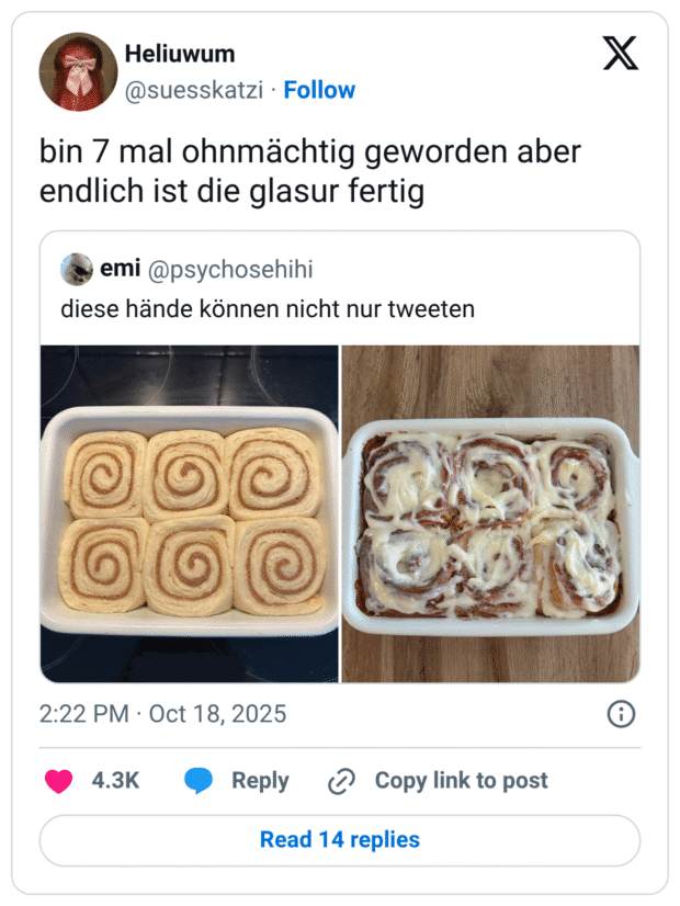 bin 7 mal ohnmächtig geworden aber endlich ist die glasur fertig
