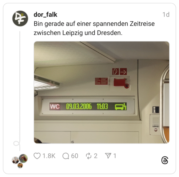 Bin gerade auf einer spannenden Zeitreise zwischen Leipzig und Dresden.