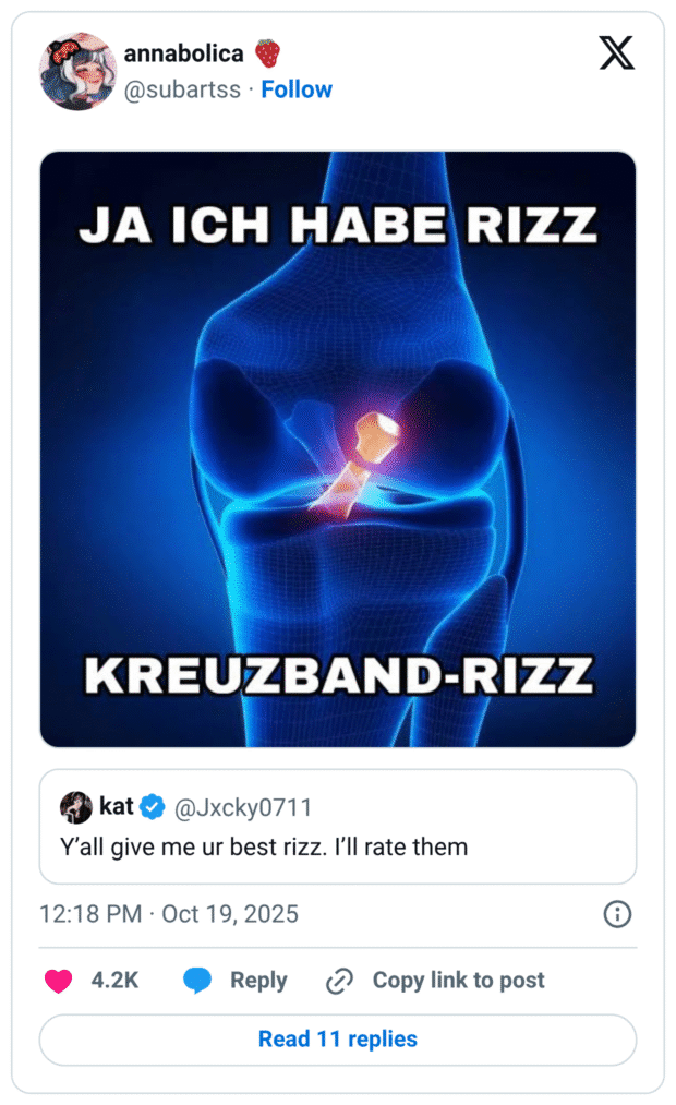 Ja ich habe Rizz