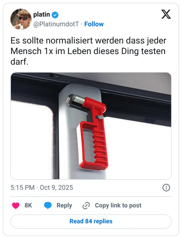 Es sollte normalisiert werden dass jeder Mensch 1x im Leben dieses Ding testen darf.