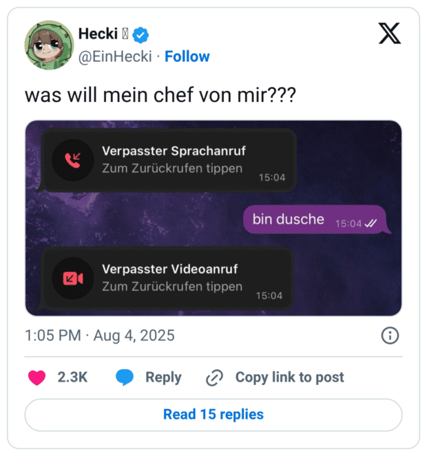 was will mein chef von mir???
