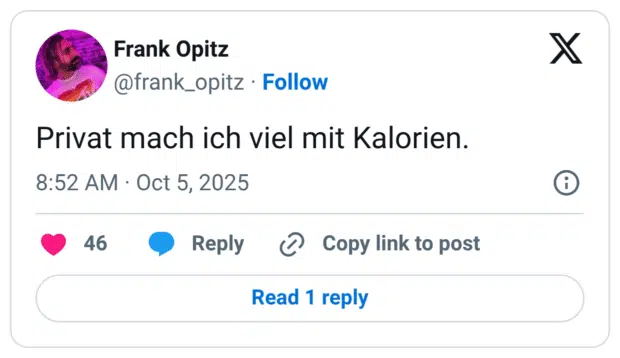 Privat mach ich viel mit Kalorien.