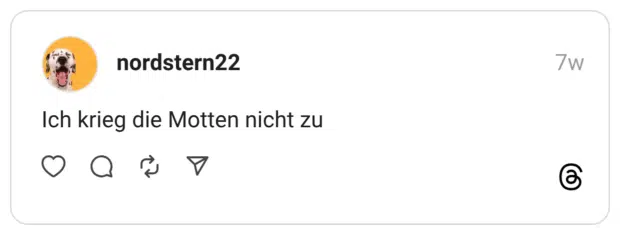 Ich krieg die Motten nicht zu