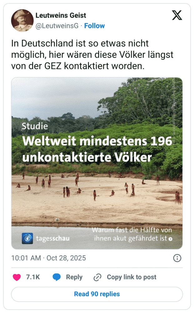 In Deutschland ist so etwas nicht möglich, hier wären diese Völker längst von der GEZ kontaktiert worden: Studie Weltweit mindestens 196 unkontaktierte Völker
