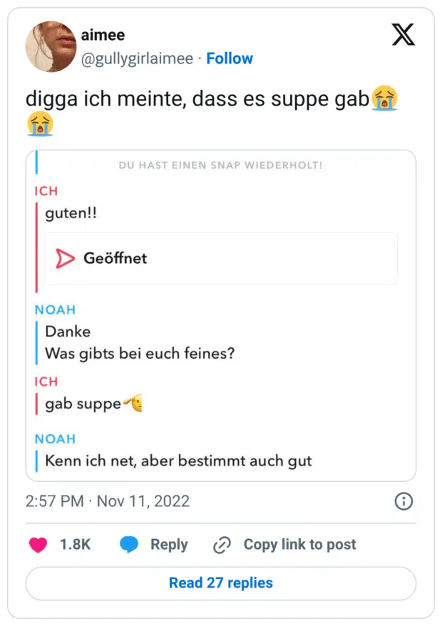 digga ich meinte, dass es suppe gab😭😭