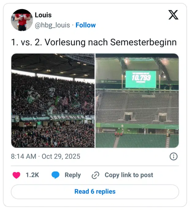 1. vs. 2. Vorlesung nach Semesterbeginn