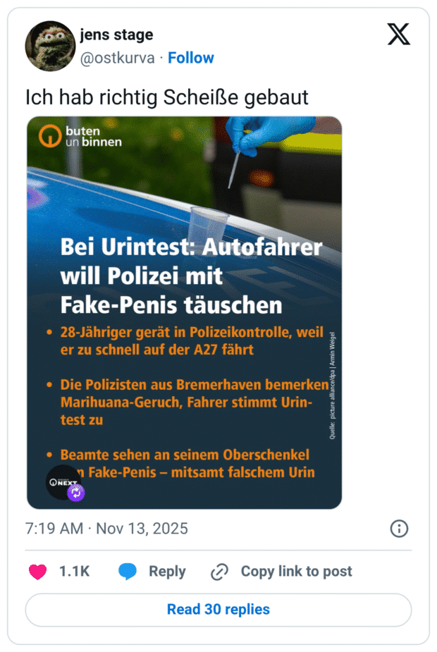 Ich hab richtig Scheiße gebaut