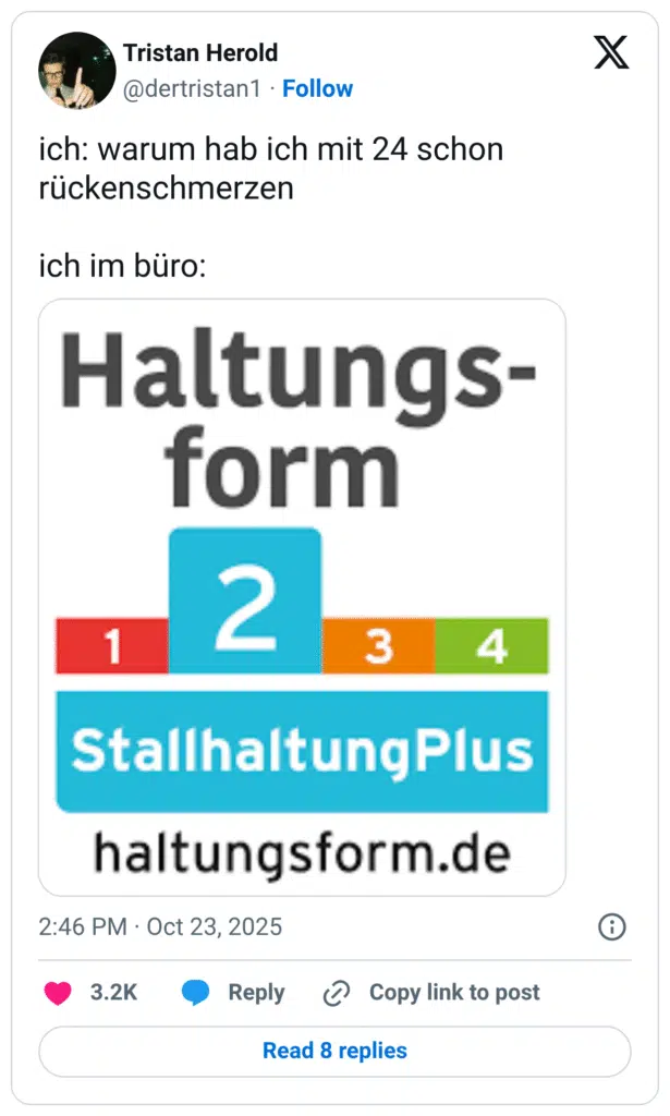 ich: warum hab ich mit 24 schon rückenschmerzen ich im büro: