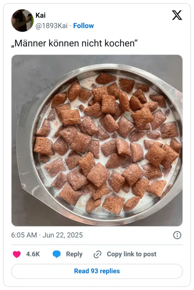 „Männer können nicht kochen“