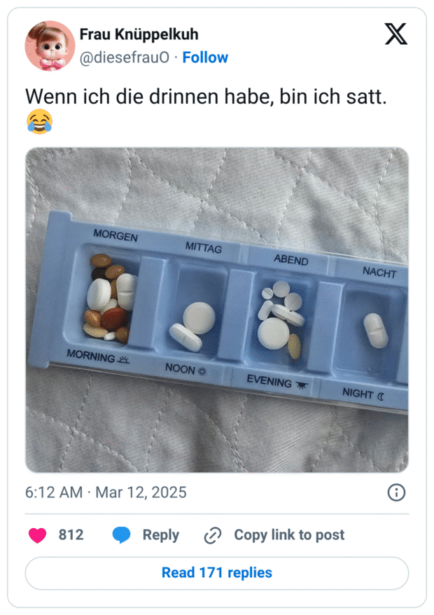 Wenn ich die drinnen habe, bin ich satt. 😂