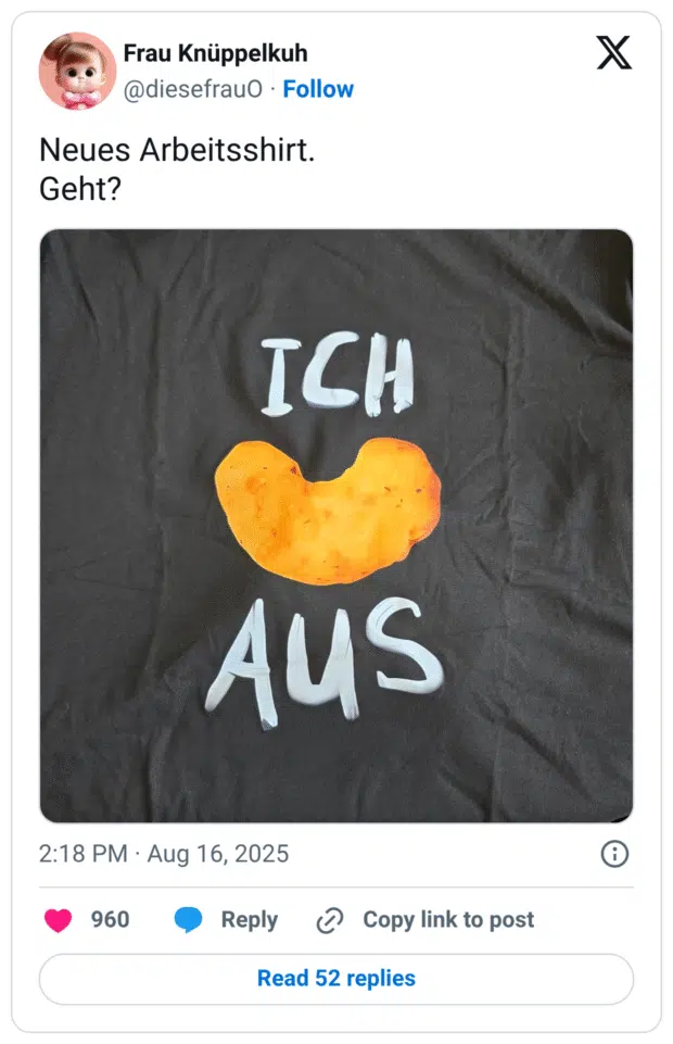 Neues Arbeitsshirt. Geht?