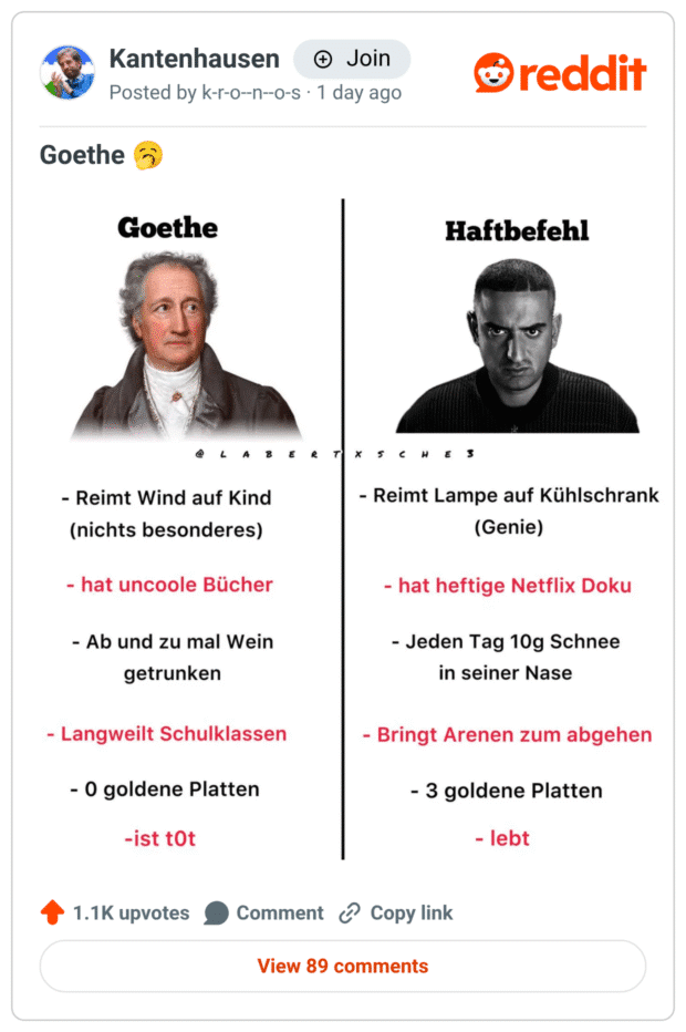 Goethe vs. Haftbefehl