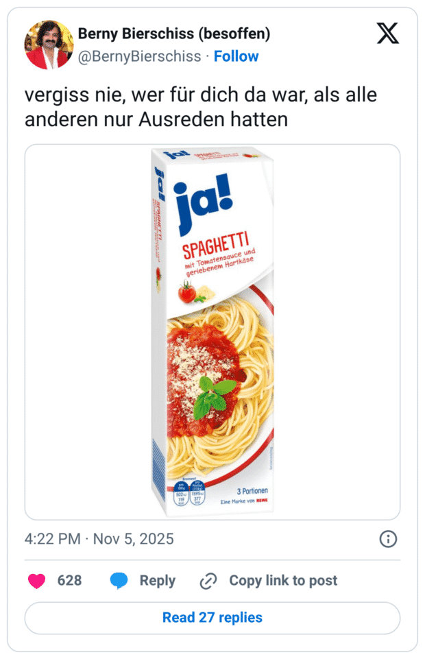 vergiss nie, wer für dich da war, als alle anderen nur Ausreden hatten