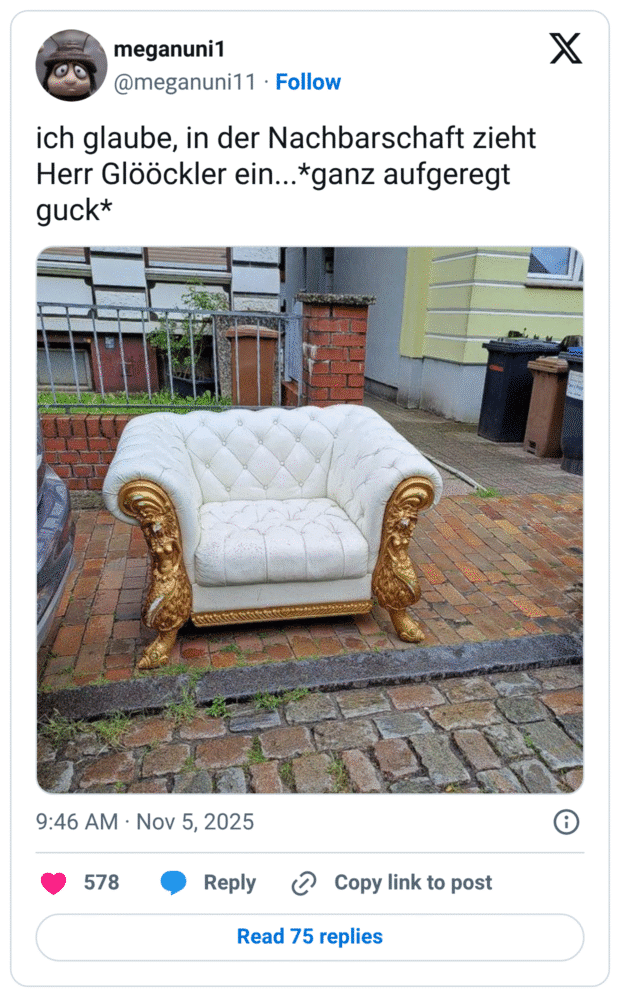 ich glaube, in der Nachbarschaft zieht Herr Glööckler ein...*ganz aufgeregt guck*