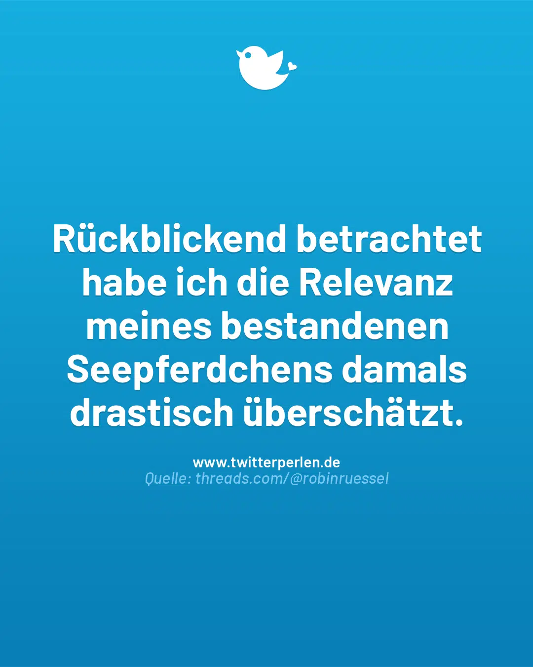 Rückblickend betrachtet habe ich die Relevanz meines bestandenen Seepferdchens damals drastisch überschätzt.